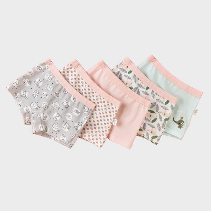 [GB047] 5-Pack Girls' Underwear with Butter-Soft Cotton