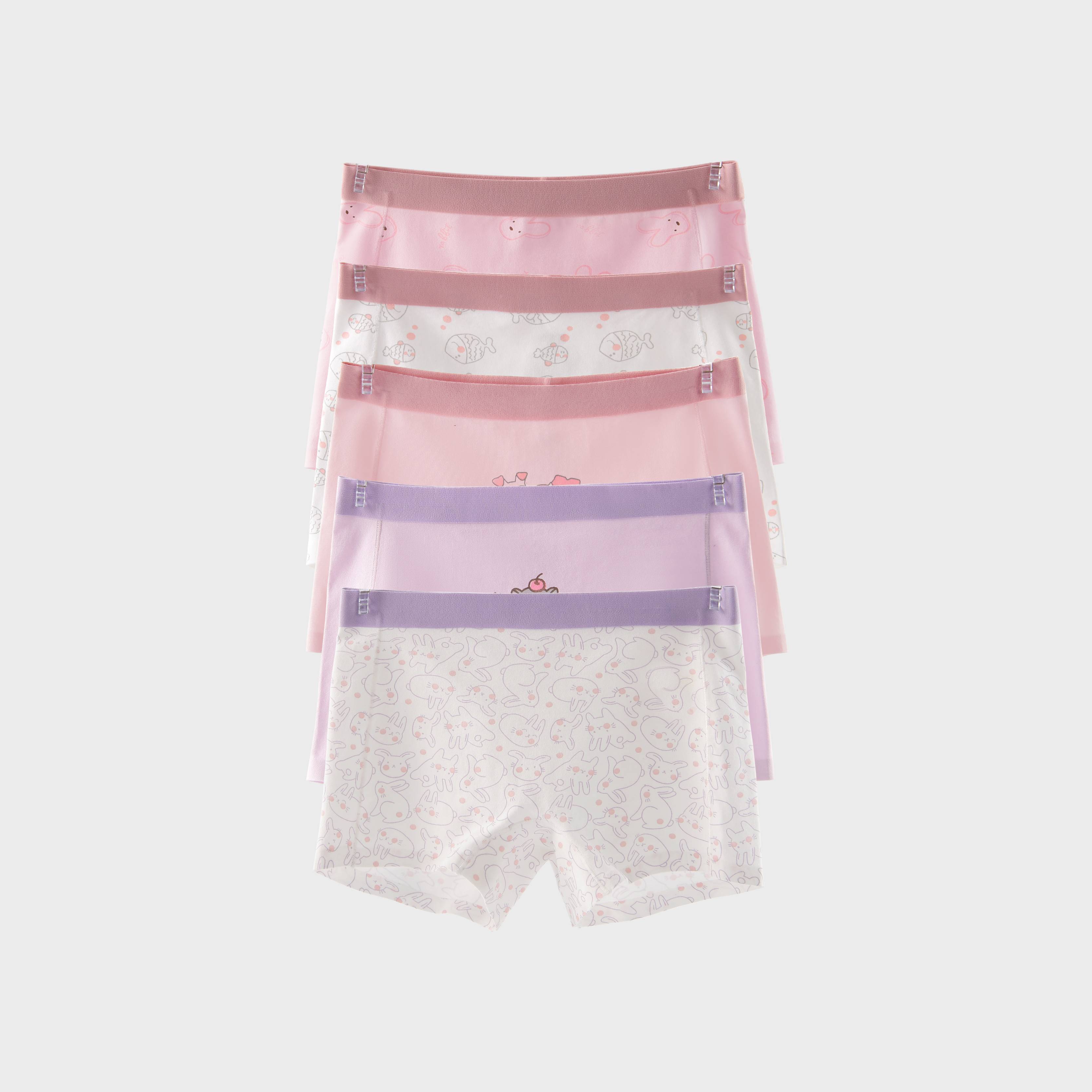 [GB311] 5-Pack Class A 60S Cotton Girls' Underwear