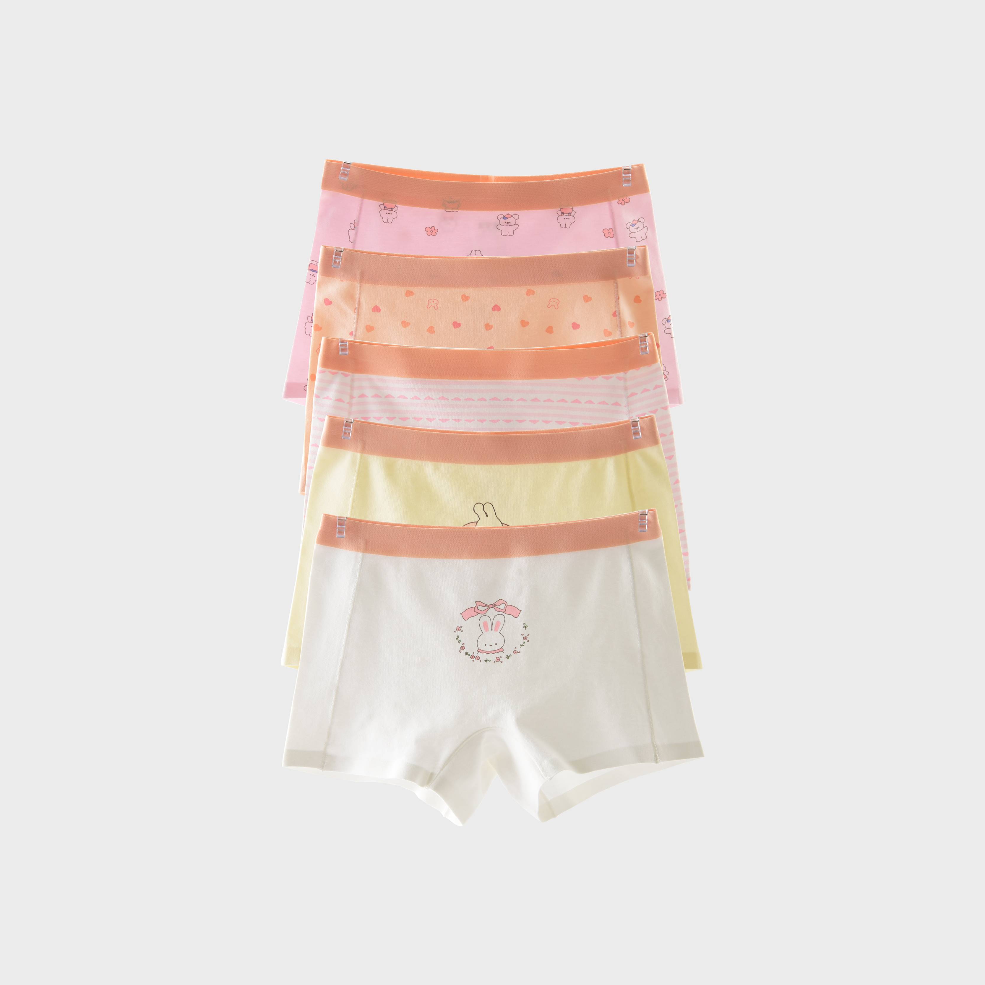 [GB312] 5-Pack Class A 60S Cotton Girls' Underwear