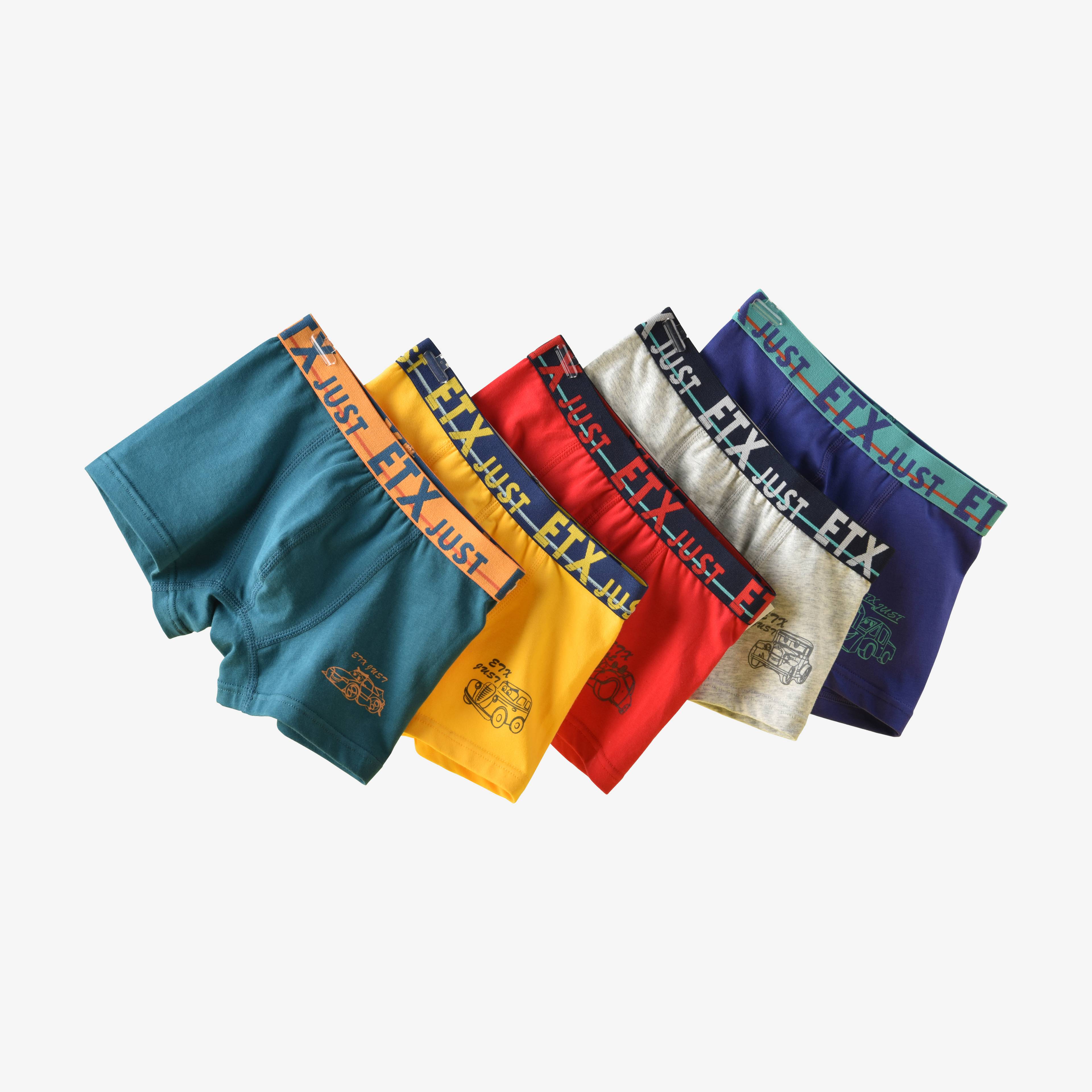 [GB024] ETX JUST Boys Explorer Cotton Boxer Briefs 5-Pack