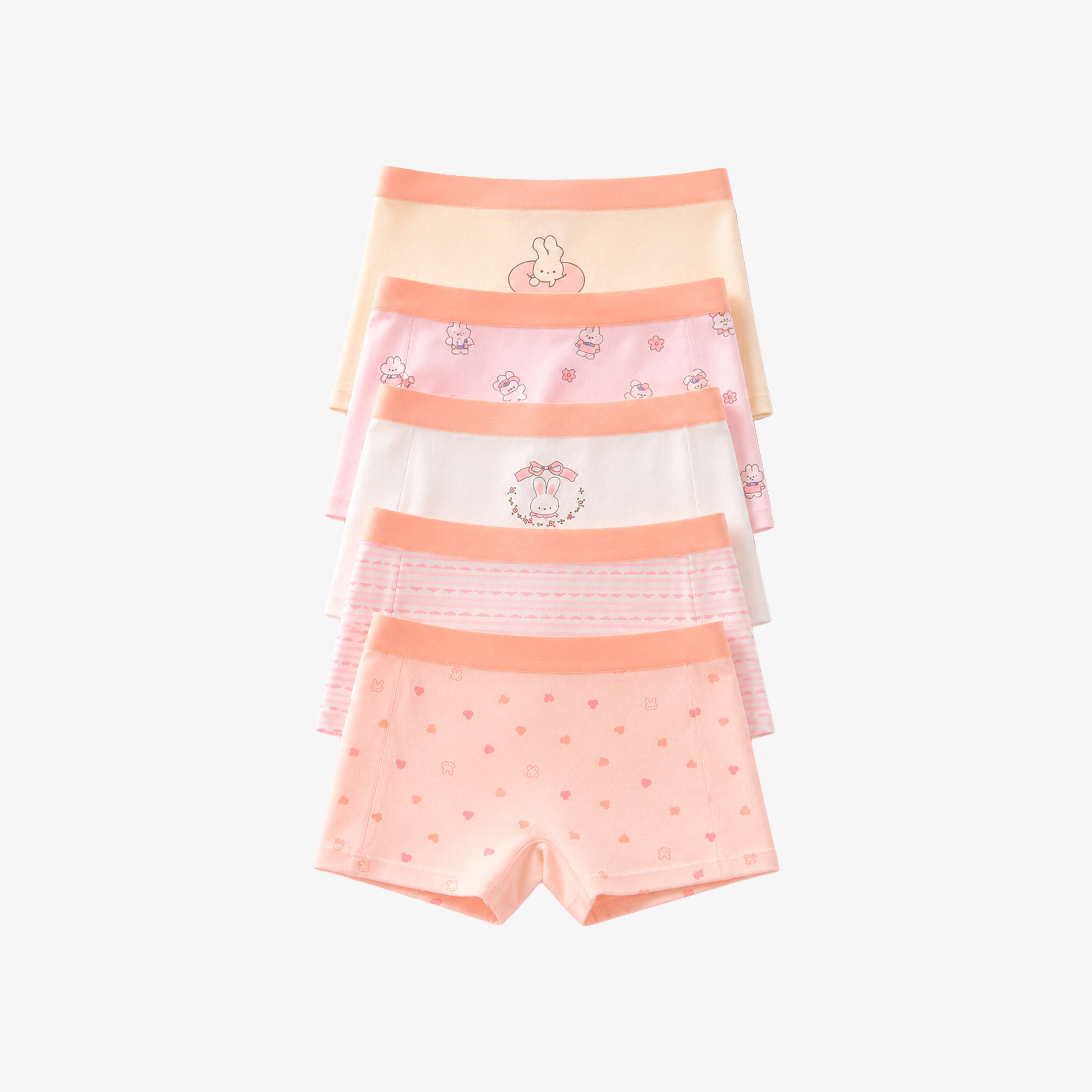 [GB312] ETX JUST Girls SilkySoft 60S Cotton Seamless Boxer Briefs 5-Pack