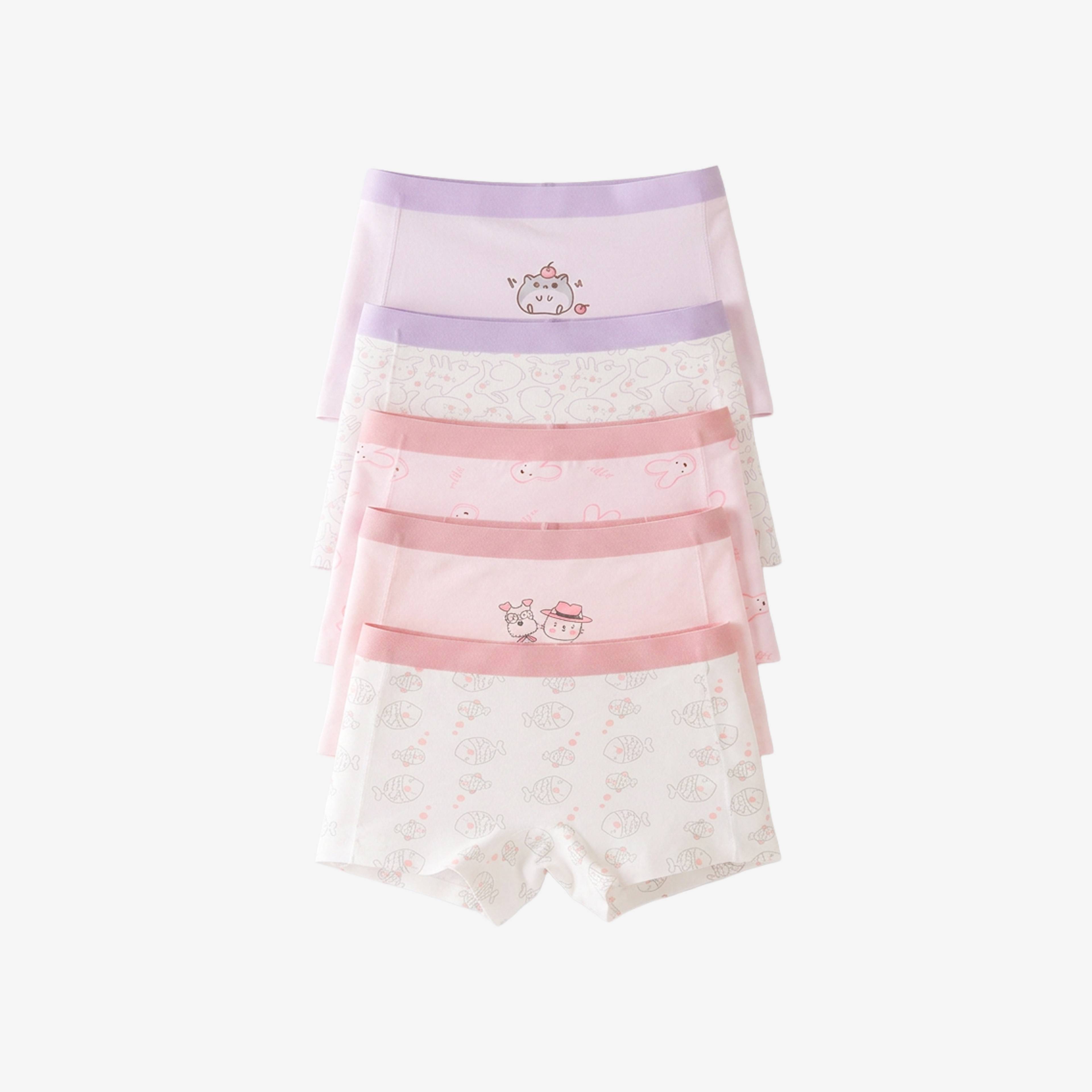 [GB311] ETX JUST Girls’ Seamless Class A 60S Cotton Boyshort Underwear | 5-Pack