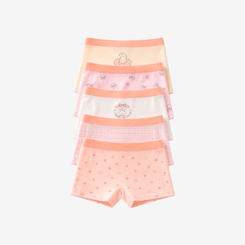 [GB312] ETX JUST Girls SilkySoft 60S Cotton Seamless Boxer Briefs 5-Pack